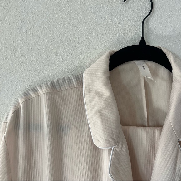 Nap Loungewear Small Cream Textured Pajama Set (Ivory-Cream w/ White Trim) - Picture 12 of 12